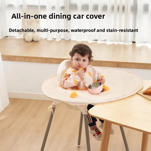 Tapis de repas autonome pour enfants, facile <span class=keywords><strong>à</strong></span> nettoyer, protège-siège, bavoirs, plateau de chaise haute pour bébé, housse de bavoir anti-fuite - Product Image 6