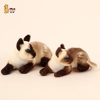 Katzen spielzeug für Kinder und Erwachsene Siamesische Katzen Simulation Schöne und lebensechte Stoff Nylon PP Baumwolle Gefüllte Haut freundlich