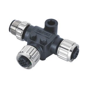 M12 Aコード5ピンプラスチックネジTコネクタオス-メスx2マリン用 - Product Image 3