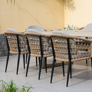 Muebles de exterior de estilo francés Marco de aluminio Nueva Silla de comedor de jardín de ratán Cafe bar - Product Image 2