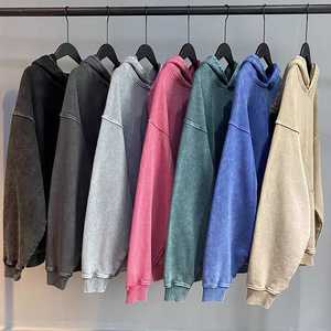 เสื้อฮู้ดดี้วินเทจลายย้อมสีแบบไทได พิมพ์ลาย 3 มิติ ล้างสีแบบแอซิดวอช ผ้าฝ้ายหนานุ่ม เฟรนช์เทอร์รี่ ทรงโอเวอร์ไซส์ สำหรับผู้ชาย ขายส่ง - Product Image 4