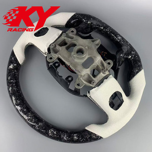 พวงมาลัยคาร์บอนไฟเบอร์แบบฟอร์จ สไตล์สปอร์ต สำหรับรถกระบะ Dodge Ram 1500 2500 3500 4500 TRX RHO SRT พร้อมไฟ LED แสดงรอบเครื่องยนต์ - Product Image 4