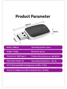 Adaptateur CarPlay Android Auto Portable Filaire et Sans Fil Prix Usine Double Canal Puce Allwinner A851S 2-en-1 Dongle USB Universel - Product Image 2