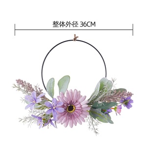 Mur de fleurs artificielles Ruxuan, décoration murale violette en forme d'anneau, décoration de mariage et de maison CF01096A - Product Image 4