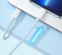 Kabel USB Tipe C nilon kepang, 1m 60w untuk iphone 15 16 Plus Pro Max PD Tipe c pengisi daya Data Usb c nilon kepang