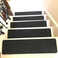 Tapis de marche d'escalier rectangulaires modernes fabriqués à la machine avec dos en latex, design antidérapant écologique