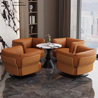 Fauteuil inclinable individuel de luxe moderne de haute qualité pour salon, en tissu, avec design rotatif et coussin, idéal pour villa