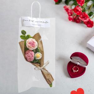 Realistici piccoli fiori artificiali in maglia Bouquet anniversario regali per la casa per la mamma di San Valentino - Product Image 2