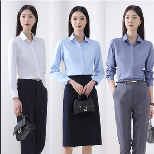 女式衬衫女式竹纤维专业长袖衬衫 - Product Image 1