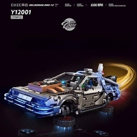 EIKEE Y12001 MOC City 1:14 Voiture de course classique de film, kit de modèle LED, voitures de sport en briques, cadeaux pour adultes, blocs de construction