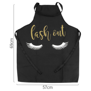 Reusable Cotton Eyelash <b>Extension</b> Pattern Apron Breathable PMU <b>Nail</b> Art Beauty Salon Work Apron - Product Image 4
