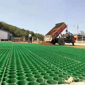 热卖草格栅摊铺机厚度2毫米2.2毫米HDPE塑料保护绿色地段材料产地产品停车