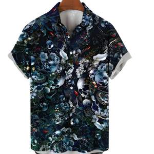 2025 Новая мужская Ретро рубашка с 3D цифровым принтом с коротким рукавом, однобортная Европейская рубашка в стиле ретро, США - Product Image 5