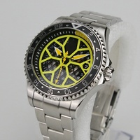 Nouvel Arrivage H&T SKX007 GMT Pièces de Montre en Acier Inoxydable 38x30.6mm Inserts de Lunette Faits Main Super C1 Vert Triangle Incliné pour Montre