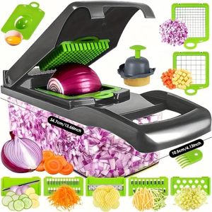 Wholesale Eco-Friendly Modern Design Multipurpose 15 In1 Dual Use Stainless Steel Professional Vegetable Cutlery Cutter Dicing - Product Image 1