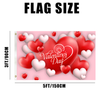 Bannière de la Saint-Valentin, drapeau extérieur, nouveau modèle 5'x3', imprimé sur des bannières de haute qualité