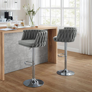 Luxe Draaibare Hydraulische Gaslift Verstelbare Contrahoogte Industriële Barstoelen Met Ronde Basis Voor Eetkamer En Woonkamer - Product Image 5