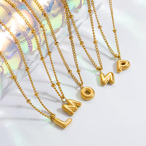 Collar de Acero Inoxidable con Letra, Colgante de Alfabeto Chapado en Oro de 18K, Joyería de Moda para Mujer, Regalo para Otoño e Invierno - Product Image 3