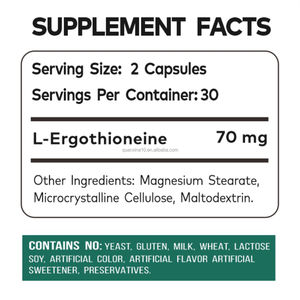 Suplemento de Extracto Herbal 100% EGT para Adultos, Regeneración Celular, Energía, Antioxidante, Apoyo Inmunológico, Salud Cerebral, 60 Cápsulas - Product Image 3
