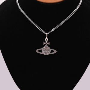 COLGANTE ESTÉTICO EN FORMA DE PLANETA CON DIAMANTE DE LABORATORIO REDONDO TINEY EN ORO SÓLIDO DE 18KT PARA TODAS LAS OCASIONES PARA MUJER - Product Image 6