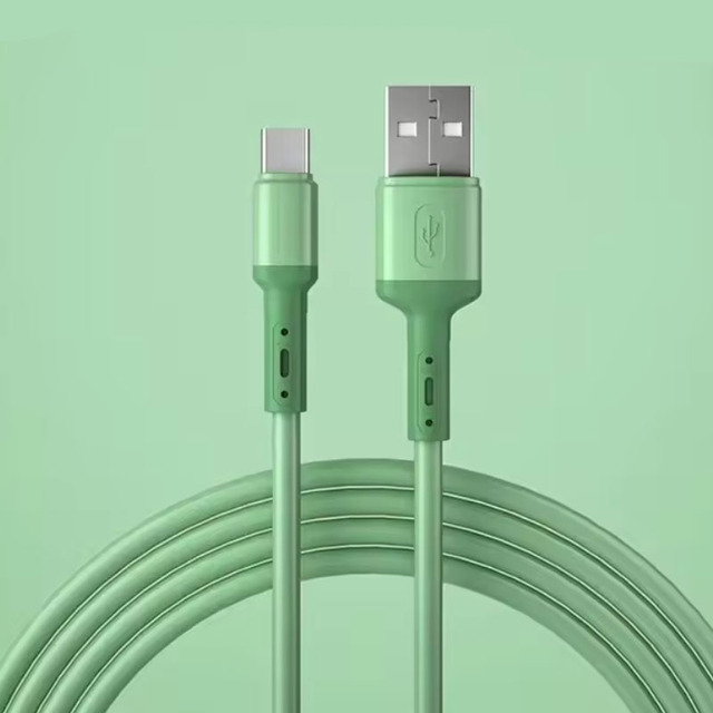 Fast Charging USB C Cable Type C Liquid Soft Silicone Data Cord for Mobile Phone USB-C Charger Wire 1/1.5/2M Options