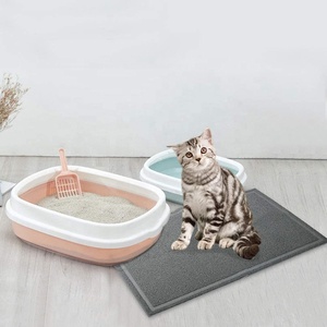 Grand Tapis de Luxe en PVC pour Litière de Chat, <span class=keywords><strong>Anti</strong></span>-Trace et <span class=keywords><strong>Anti</strong></span>-Éclaboussures, Tapis de Repas pour Animaux avec Pied <span class=keywords><strong>Anti</strong></span>-Emmêlement pour Chats et Chiens Été/Hiver - Product Image 3