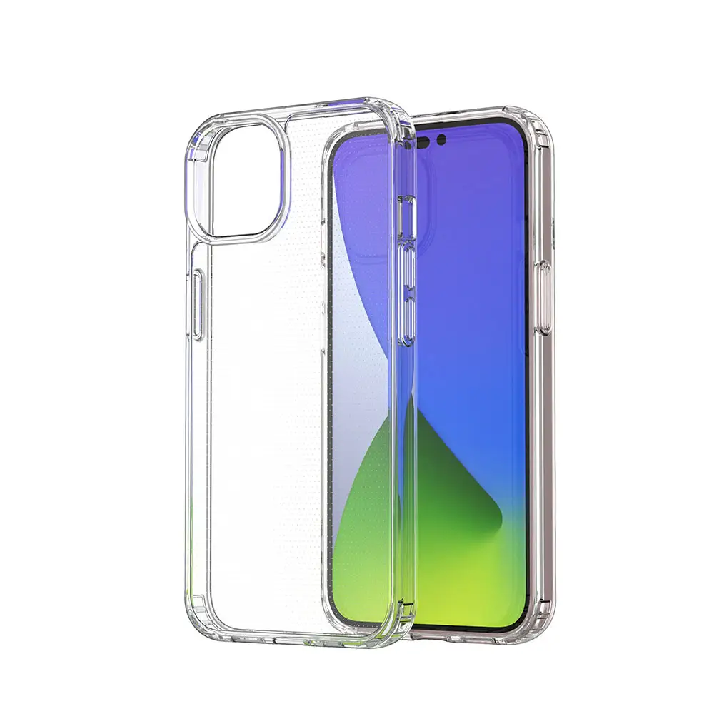 Hot sale Blank Clear Bulk Yellow Resistant Shockproof Tpu PC Hard Back Cover Transparent Cell Phone Cases For Iphone Phone Case