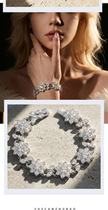 Bracelet manchette en argent 925 pour femme, moissanite taille brillant ronde en forme d'étoile, sertissage griffe, bijoux de mariage de luxe - Product Image 6