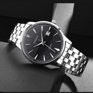 Montre à quartz étanche pour homme, cadran soleil, bracelet en acier inoxydable, date, montre-bracelet de ville - Product Image 4