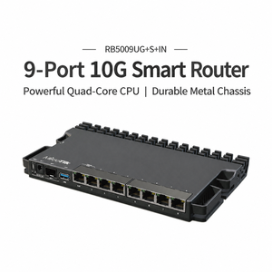 <span class=keywords><strong>RB5009UG</strong></span>+<span class=keywords><strong>S</strong></span>+<span class=keywords><strong>IN</strong></span> Router Inteligente Cableado de 10 Gigabits y 9 Puertos con Rendimiento de Grado Empresarial para Redes Domésticas Modernas - Product Image 1