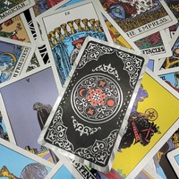 Cartes de tarot en plastique de luxe imperméables avec feuille d'or, 78 pièces, jeu de divination coloré, boîte magnétique exquise