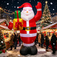 Bonhomme en pain d'épices, ours, bonhomme de neige, chaussettes de Noël, décoration LED, Noël gonflable avec lumière