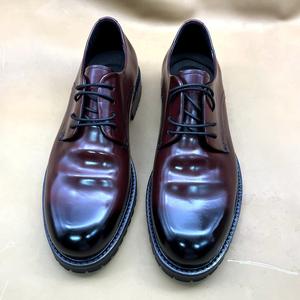 Chaussures Oxford pour hommes en cuir formelles neuves sur mesure luxueuses à lacets cousues à la main à semelle épaisse pour le bureau - Product Image 4