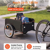 Remorque de vélo pour le transport d'animaux de compagnie, idéale pour la chasse, le camping, la pêche, et la poussette à pousser pour animaux, avec housse imperméable pour le jardin et les courses