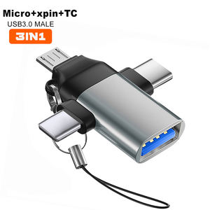 Adaptador OTG 3 en 1 EONLINE, Micro USB Tipo C a USB 3.0 para <span class=keywords><strong>Samsung</strong></span> <span class=keywords><strong>Galaxy</strong></span> <span class=keywords><strong>S20</strong></span> S10 Macbook, Convertidor Adaptador USB C OTG - Product Image 1