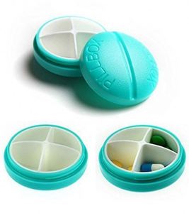 Boîte à pilules à 4 compartiments avec logo personnalisé, idéale pour les voyages et facile à ouvrir - Product Image 3