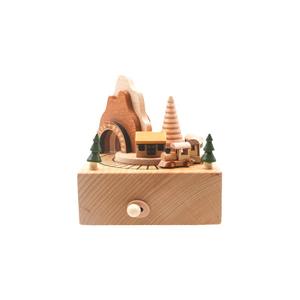 Adorno Decorativo para el Hogar, Miniatura <span class=keywords><strong>de</strong></span> Tren Musical en <span class=keywords><strong>Cueva</strong></span> <span class=keywords><strong>de</strong></span> Montaña <span class=keywords><strong>de</strong></span> Madera Hecha a Mano, 12.5X11X11CM - Product Image 3