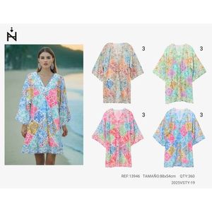 Camicia da Spiaggia a Mezza Manica Stile Etnico 88x54cm VESTIDO Copricostume - Product Image 1