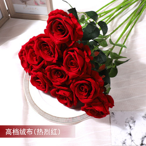 Bouquet de fleurs artificielles rouges en mousse PE, bouquets de roses pour mariage, hôtel, décoration de la maison - Product Image 3