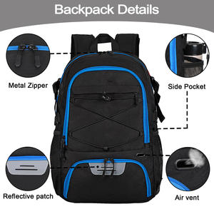 Sac à dos de gymnastique multifonctionnel pour jeunes pour l'école de sport en plein air panneau arrière respirant Design à la mode pour le football de basket-ball - Product Image 3