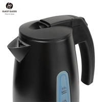 Bouilloire Électrique Sans Fil de Luxe 1,2 L Noire en Acier Inoxydable 304 de Qualité Alimentaire avec Fenêtre Visible