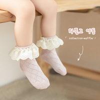 Personnalisé de Haute Qualité Printemps Été Cool Respirant Nouveau-Né Infantile Coton Bébé Filles Douce Princesse Style Dentelle Chaussettes Crew