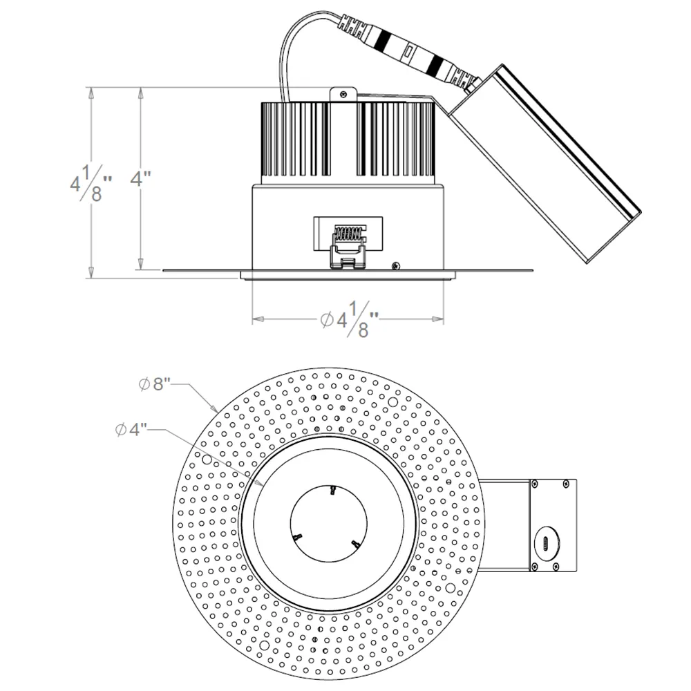 4 Inch 20W Trimless Downlight Hoge Prestaties Plafondlamp Wit Led Verzonken Downlight Voor Verlichtingsproject