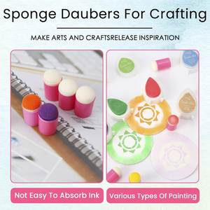 Set di Strumenti Artistici: Pennelli a Dito, Spugne per Disegno, Tamponi in Schiuma per Inchiostro, Timbri e Gessetti per Pittura e Artigianato - Product Image 6