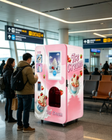 Kiosque commercial entièrement automatique pour la vente de crème glacée, avec unité de réfrigération intégrée, coque extérieure personnalisée, crème glacée molle intelligente