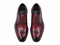 Chaussures habillées Oxford marron pour hommes, en cuir véritable, à lacets, semelle extérieure en caoutchouc, pour le bureau, la carrière, les mariages, bout pointu, vente en gros