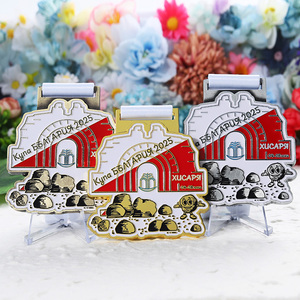 เหรียญทองแดงชุบสังกะสีผสมโลหะเคลือบสีเงินทองปรับแต่ง3D ลายการ์ตูนอนิเมะโลหะกีฬาพร้อมริบบิ้น - Product Image 2