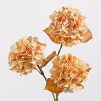 Bunga Hydrangea 3D Film Sutra Buatan 2 Daun Sentuhan Realistis untuk Dekorasi Pernikahan, Buket, Ruang Tamu dan Penggunaan Hotel