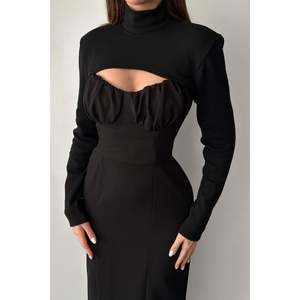 Vestido Negro con Copas en el Busto - Negro - Product Image 5