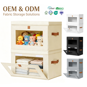 Wholesale Modern Foldable Fabric Three-Layer Storage Bins with Lids Stackable Clothes Organizer <strong>Boxes</strong> for <strong>Wardrobe</strong> - Product Image 1